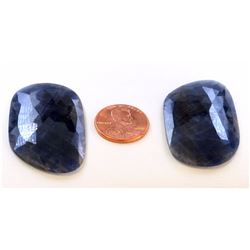 121 ct & up Natural Blue Sapphire Slice ctw 2Pcs