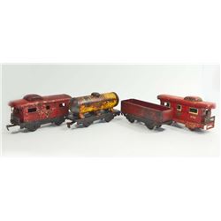 LOT OF 4 VINTAGE TIN LITHO TRAIN CARS