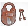 Image 1 : CAST IRON ALCATRAZ DEATH ROW PADLOCK W/ KEYS