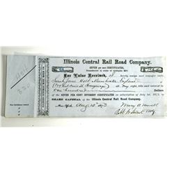 1873 ILLINOIS CENTRAL RAIL ROAD COMPANY SHARE CAPITAL DOCUMENT