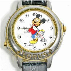 VINTAGE LORUS MICKEY MOUSE WRIST WATCH W/ LEATHER BAND