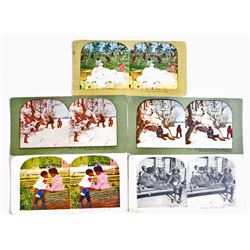 LOT OF 5 VINTAGE BLACK AMERICANA STEREOVIEW PHOTO CARDS