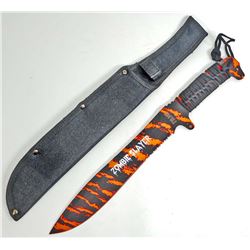 FORCE OF NATURE LARGE ORANGE & BLACK SURVIVAL BOWIE KNIFE W/ SHEATH