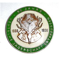GERMAN NAZI 50 YEAR HUNTING ASSOCIATION DJ BADGE