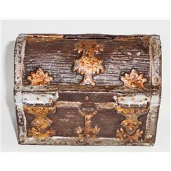 CAST IRON TREASURE CHEST FIGURAL STILL BANK
