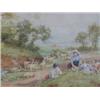 Image 1 : MURRAY, H, late 19th Century, a pair of watercolours, country folk with farm animals in rural lan...
