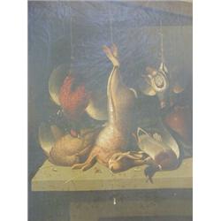 VICTORIAN SPORTING SCHOOL, still life with game, oils on canvas, unsigned, framed, 60cm x 48cm  £...