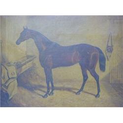 AN EQUESTRIAN PORTRAIT, c.1840, Beeswing in stable, oils on canvas, framed, 50cm x 60cm  £300-500...