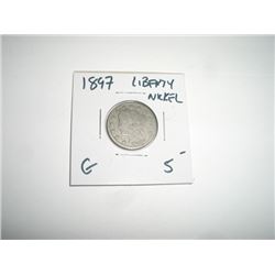 1897 *RARE KEY DATE* LIBERTY "V" NICKEL RED BOOK VALUE $5.00+ *NICE EARLY GOOD GRADE*!!