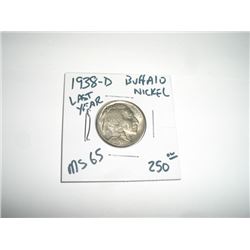 1938-D *EXTREMELY RARE MS-65 HIGH GRADE* BUFFALO NICKEL RED BOOK VALUE $250.00+ *NICE EARLY RARE MS-