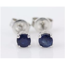 Natural Sapphire 6mm 2.10 tcw Classic Stud Earring 14K White or Yellow Gold