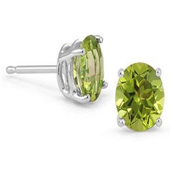 Natural Peridot 6mm 1.70 tcw Classic Stud Earring 14K White or Yellow Gold