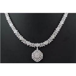 10.70 ctw Ladies Diamond Pendant Necklace F, SI2-I1  18K White Gold