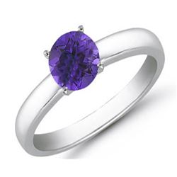 Natural Tanzanite 6mm 0.70 ct Classic Solitaire Ring 14K White or Yellow Gold
