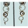 Image 2 : 14K WHITE AND ROSE GOLD EARRING 8.60GRAM DIAMOND 1.04CT / BROWN DIAMOND 0.77CT