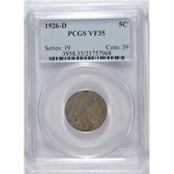 1926-D BUFFALO NICKEL, PCGS VF-35  NICE STRIKE FOR THIS DATE!