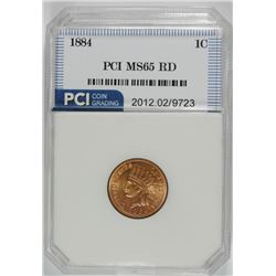 1884 INDIAN HEAD CENT, PCI GEM BU RED BLAZER!