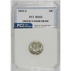 1928-S MERCURY DIME, PCI CHOICE BU