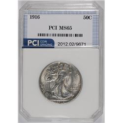 1916 WALKING LIBERTY HALF DOLLAR, PCI GEM BU