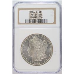 1884-O MORGAN SILVER DOLLAR, NGC MS-64 DPL  GORGEOUS