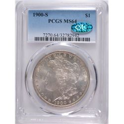 1900-S MORGAN SILVER DOLLAR PCGS MS64 CAC