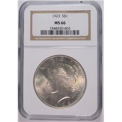 1923 PEACE SILVER DOLLAR, NGC MS-66  NICE!