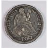 Image 1 : 1887 SEATED LIBERTY DIME CHOICE BU PROOF LIKE