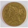 Image 1 : 1843-O $5 GOLD LIBERTY SMALL LETTERS XF SMALL MARK REV.