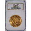 Image 1 : 1901-S $20.00 GOLD LIBERTY, NGC MS-60  RARE DATE!