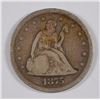 Image 1 : 1875-S 20-CENT PIECE, VG/F  NICE