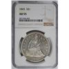 Image 1 : 1843 SEATED DOLLAR NGC AU 55 RARE!