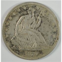 1873 SEATED HALF DOLLAR, XF+  WITH SOME CORROSION