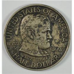 1922 GRANT COMMEMORATIVE HALF DOLLAR, XF