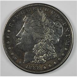 1888-S MORGAN SILVER DOLLAR, AU/BU
