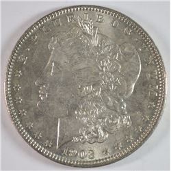 1903 MORGAN SILVER DOLLAR, CHOICE BU