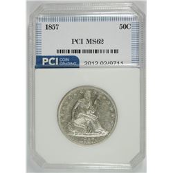 1857 SEATED HALF DOLLAR, PCI CHOICE BU