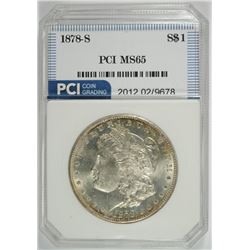 1878-S MORGAN SILVER DOLLAR, PCI GEM BU