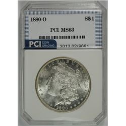 1880-0 MORGAN SILVER DOLLAR, PCI CHOICE BU  WHITE