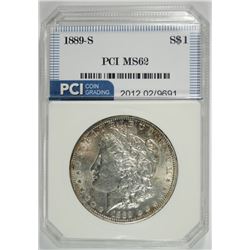 1889-S MORGAN SILVER DOLLAR, PCI CHOICE BU