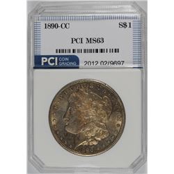 1890-CC MORGAN SILVER DOLLAR, PCI  CHOICE BU