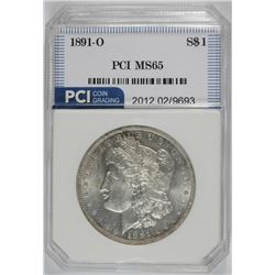 1891-O MORGAN SILVER DOLLAR, PCI GEM BU  RARE
