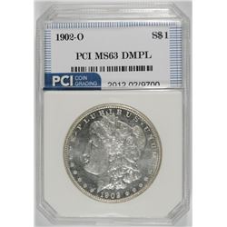 1902-O MORGAN SILVER DOLLAR, PCI CHOICE BU DMPL  NICE!!