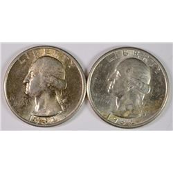 2 1932 WASHINGTON QUARTERS CH BU