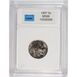 1937 BUFFALO NICKEL CCGS GRADED SUPERB GEM BU