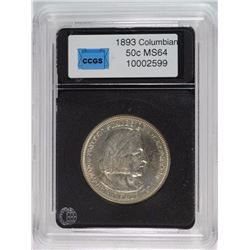 1893 COLUMBIAN HALF DOLLAR CCGS GRADED GEM BU