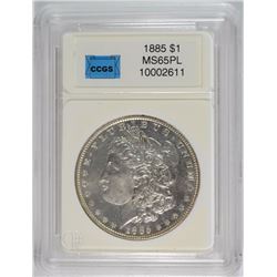 1885 MORGAN DOLLAR CCGS GRADED GEM BU PL