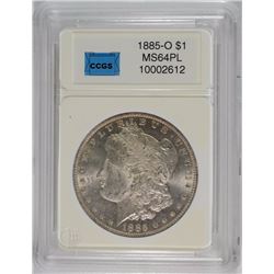 1885-O MORGAN DOLLAR CCGS GRADED GEM BU PL