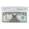 Image 1 : 1899 $1 SILVER CERTIFICATE FR226a #B64864164 CGA SUPERB GEM OPQ "BLACK EAGLE"