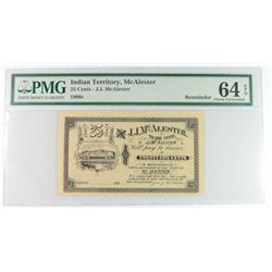 1900-1909 25 CENT INDIAN TERRITORY TRADE NOTE JJ McALESTER PMG 64EPQ