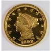 Image 1 : 1898 $2.50 GOLD LIBERTY CH PROOF, RARE ONLY 165 MINTED